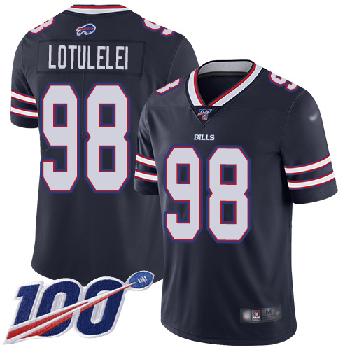 Men Buffalo Bills #98 Star Lotulelei Limited Navy Blue Inverted Legend 100th Season NFL Jersey->buffalo bills->NFL Jersey